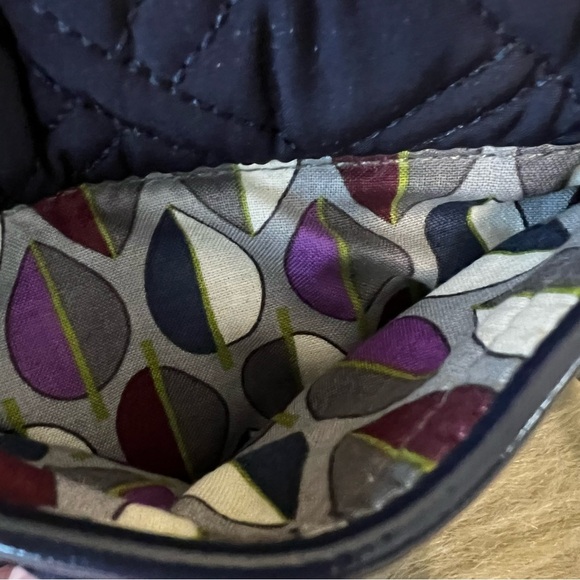 VERA BRADLEY Classic Navy Microfiber Chain Strap Crossbody Mini Shoulder Bag - Picture 7 of 12